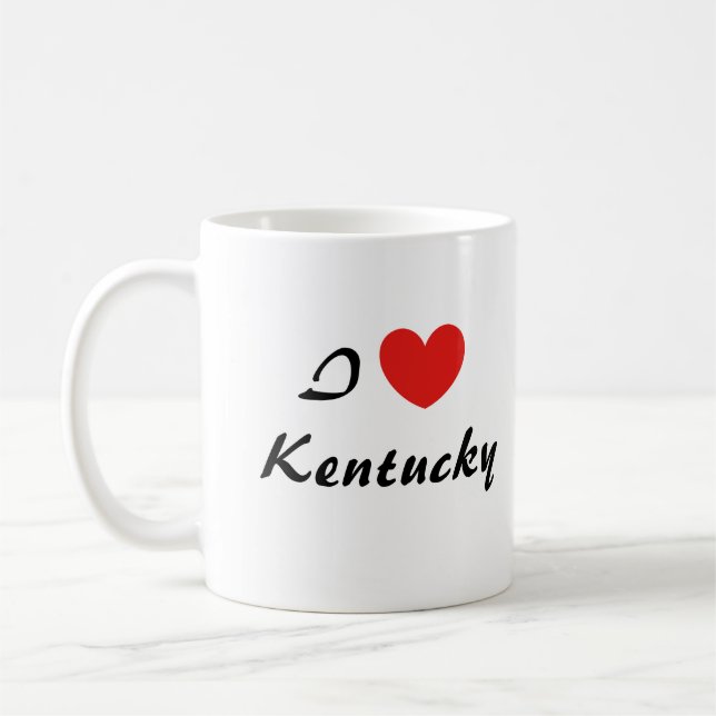 I Love Kentucky Heart Typography Coffee Mug (Left)