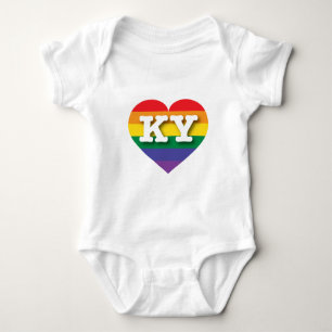 I Love Kentucky Rainbow Heart Baby Bodysuit