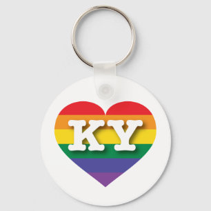 I Love Kentucky Rainbow Heart Key Ring