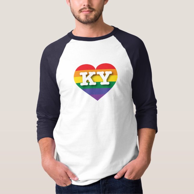 I Love Kentucky Rainbow Heart T-Shirt (Front)