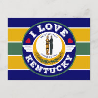 I Love Kentucky State Flag Retro Striped Pattern