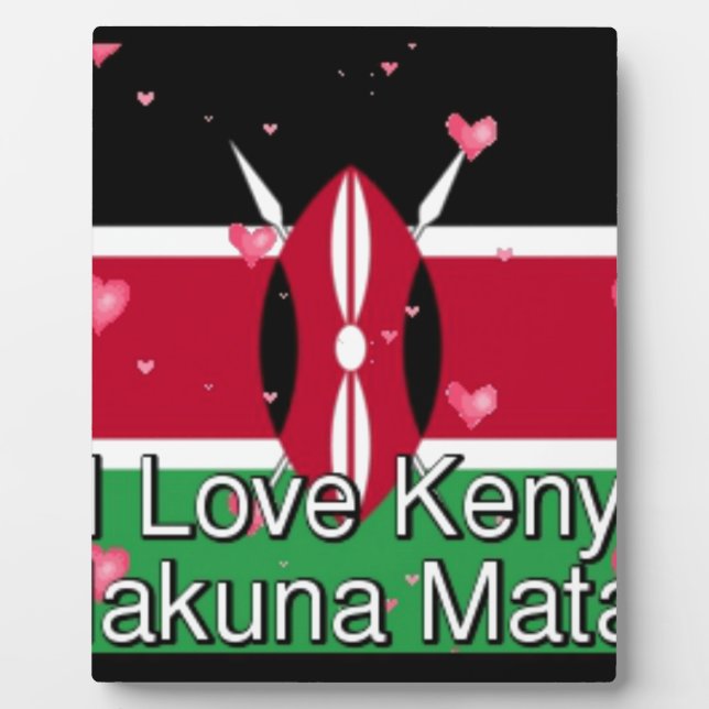 I Love Kenya and "Hakuna Matata" Art Print Plaque (Front)