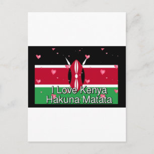 I Love Kenya and "Hakuna Matata" Art Print Postcard
