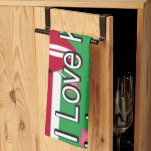 I Love Kenya and "Hakuna Matata" Art Print Tea Towel