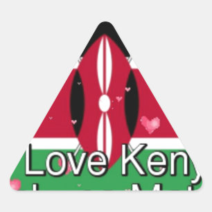 I Love Kenya and "Hakuna Matata" Art Print Triangle Sticker