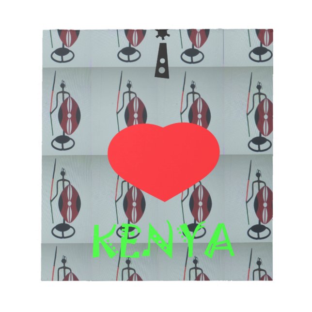 I Love Kenya Art Print Notepad (Front)