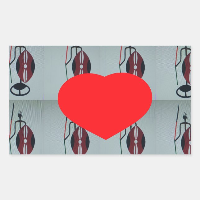 I Love Kenya Art Print Rectangular Sticker (Front)