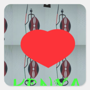 I Love Kenya Art Print Square Sticker