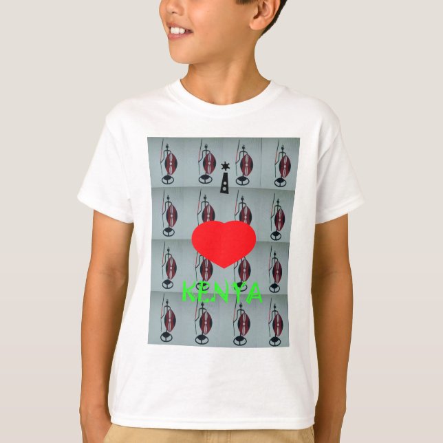 I Love Kenya Art Print T-Shirt (Front)
