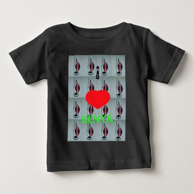 I Love Kenya Baby T-Shirt (Front)