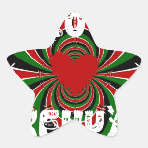 I Love Kenya: Beautiful Lovely National Flag Colou Star Sticker
