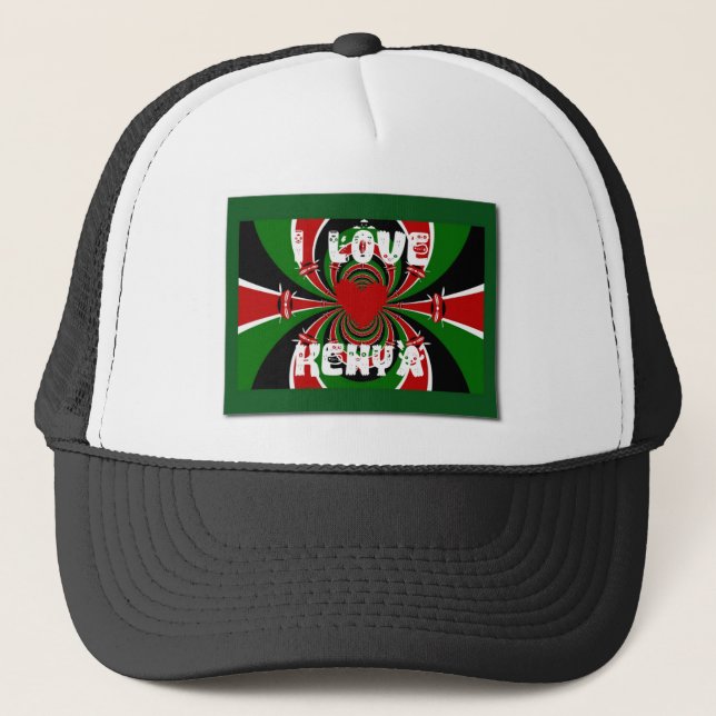 I Love Kenya Hakuna Matata Gifts Trucker Hat (Front)