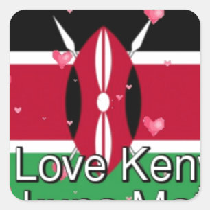 I Love ! Kenya Hakuna Matata Square Sticker