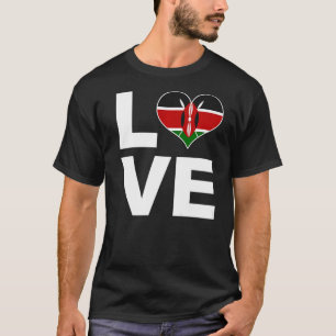 I Love Kenya Heart Flag Kenya T-Shirt