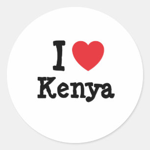 I love Kenya heart T-Shirt Classic Round Sticker