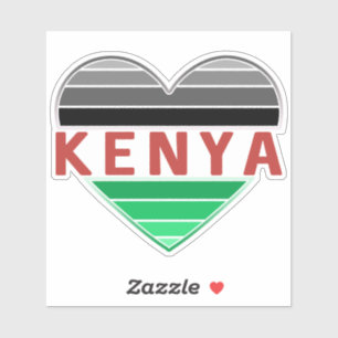 I Love Kenya, Kenyan Flag Colours Heart