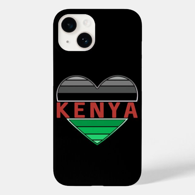 I Love Kenya, Kenyan Heart Case-Mate iPhone Case (Back)