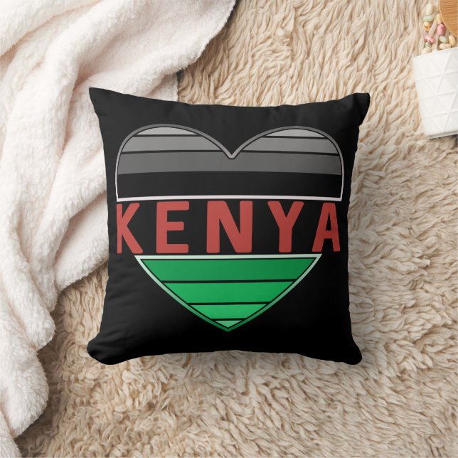 I Love Kenya, Kenyan Heart Cushion (Blanket)