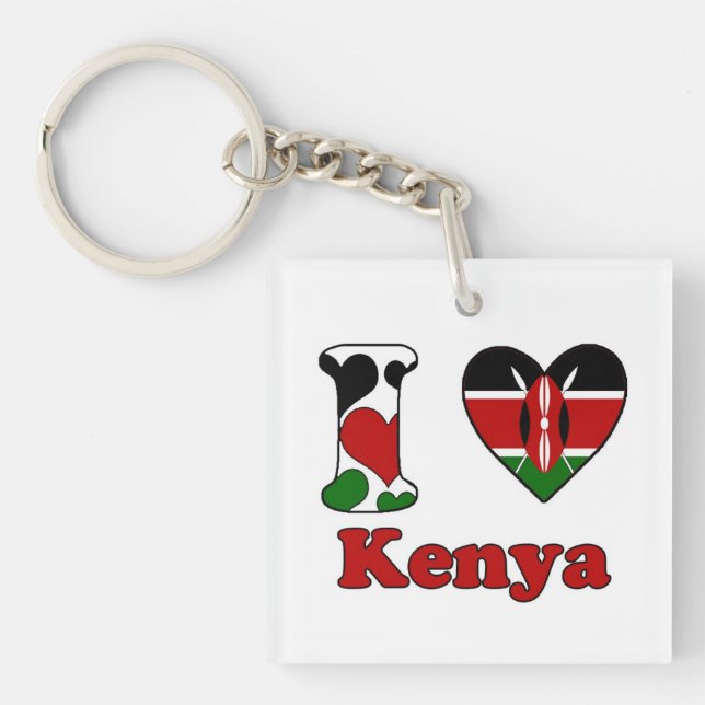 I love Kenya Key Ring (Front)
