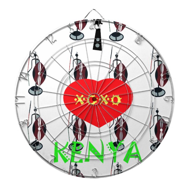I Love Kenya Maasai Art Print Dartboard (Front)