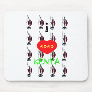 I Love Kenya Maasai Art Print Mouse Pad