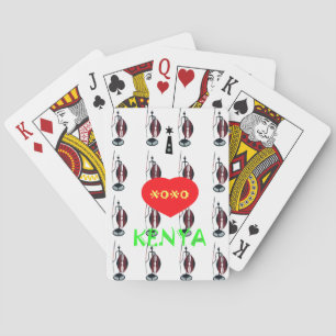 I Love Kenya Maasai Art Print Playing Cards