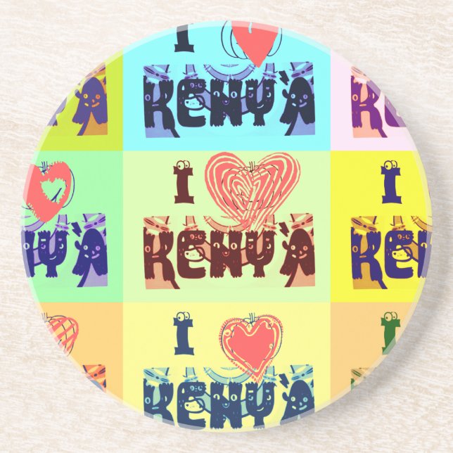 I love Kenya.png Coaster (Front)