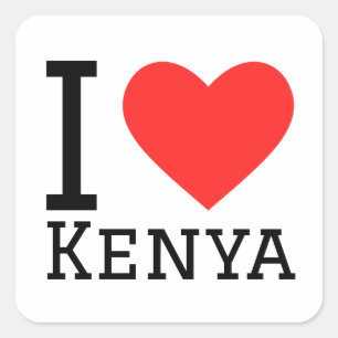 I love Kenya Square Sticker