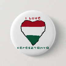 I Love Keresztanya Button