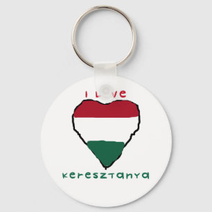 I Love Keresztanya Keychain