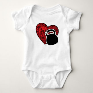 I LOVE KETTLEBELL DESIGN BABY BODYSUIT