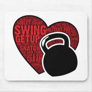 I LOVE KETTLEBELL DESIGN MOUSE PAD