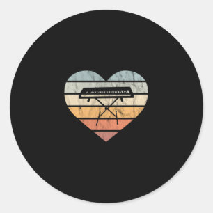 I Love Keyboard and Synthie Retro Heart Classic Round Sticker