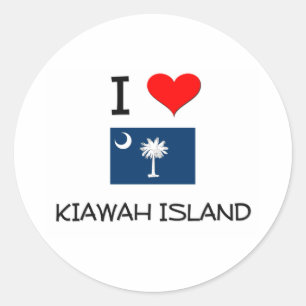 I Love Kiawah Island South Carolina Classic Round Sticker