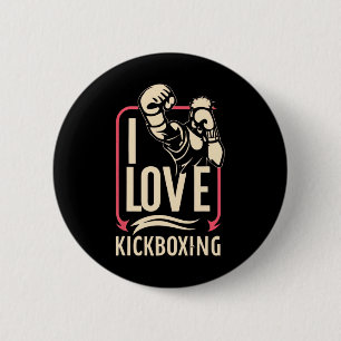 I Love Kick-boxing Boxing Love Kickboxer Kickboxin 6 Cm Round Badge