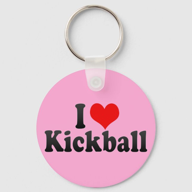 I Love Kickball Key Ring (Front)