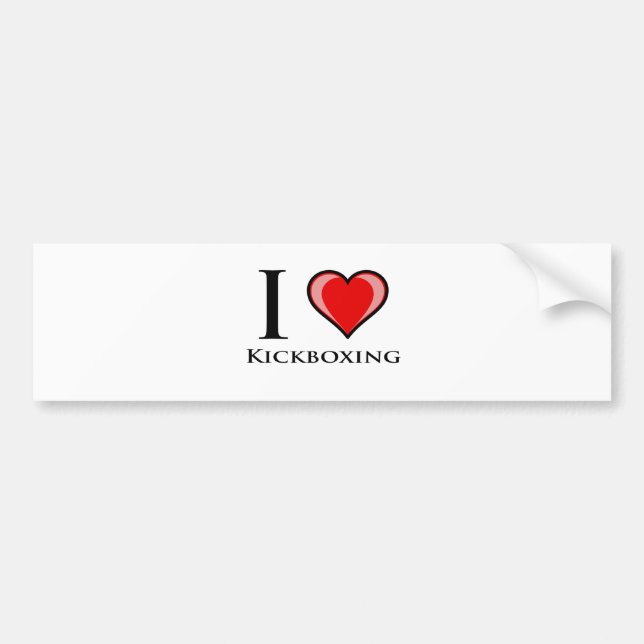 I Love Kickboxing Bumper Sticker (Front)
