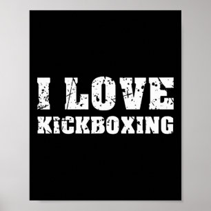 I Love Kickboxing Gym Fitness For Men Women Retro  Poster