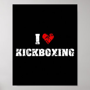 I Love Kickboxing Gym Fitness For Men Women Retro  Poster