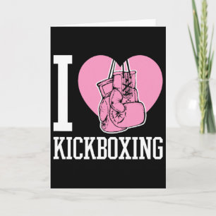 I Love Kickboxing Heart Funny Cute Boxing Martial Card