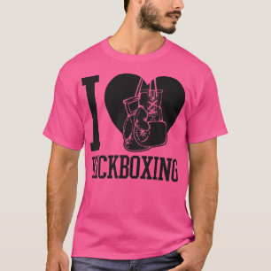 I Love Kickboxing Heart Funny Cute Boxing Martial T-Shirt