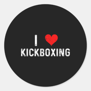 I Love Kickboxing - Heart Kickboxers Martial Arts  Classic Round Sticker