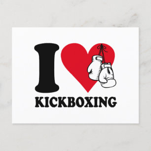 I love kickboxing holiday postcard