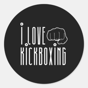 I Love Kickboxing Kickbox Kick Boxing Kickboxer  Classic Round Sticker