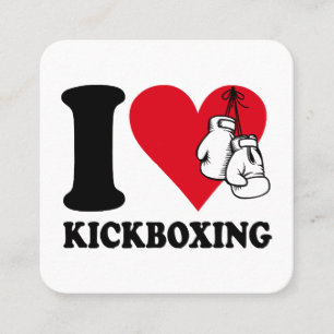 I love kickboxing square business card