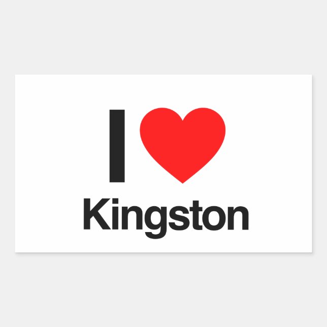 i love kingston rectangular sticker (Front)