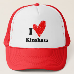 I Love Kinshasa - Heart Sketch Trucker Hat