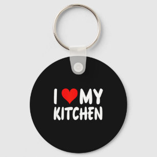 I Love Kitchen - Heart - Funny Cute Cook Remodel C Key Ring