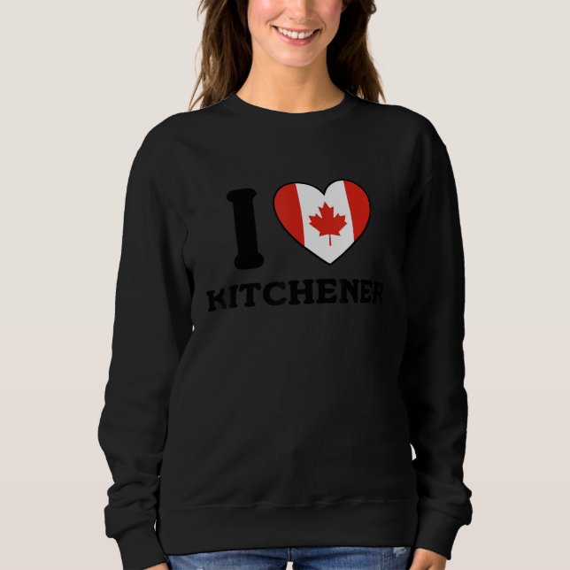 I Love Kitchener Canada Heart Flag Sweatshirt (Front)
