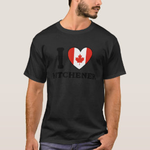 I Love Kitchener Canada Heart Flag T-Shirt